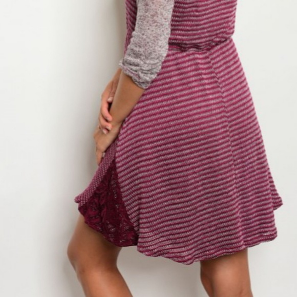 Burgundy Sweater Dress - Picture 3 of 3